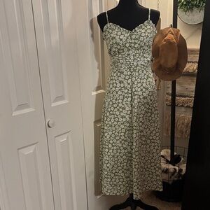 Lulu's Green Floral Maxi Dress